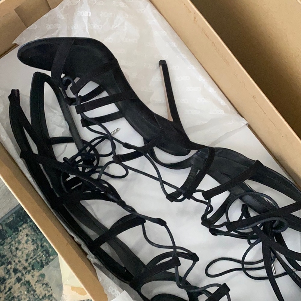 ASOS worn ONCE lace up heels with zipper